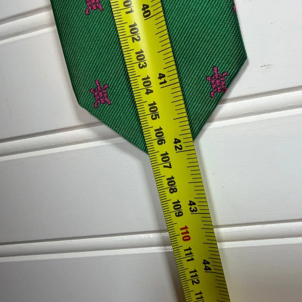 Polo Ralph Lauren Kids Silk Tie Green‎ Pink Turtle Vintage Hand Finished Italy